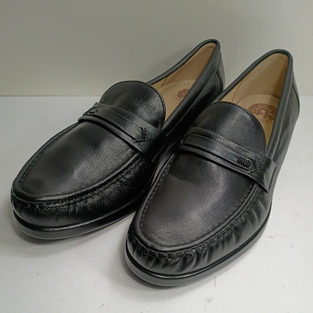 SAS Ace Leather Loafers Black  Comfort Shoes Slip On Men's Size 10.5 Leather